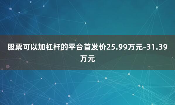 股票可以加杠杆的平台首发价25.99万元-31.39万元